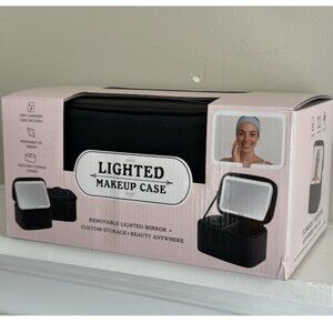 Rechargeable lighted makeup  case with LED Mirror Black